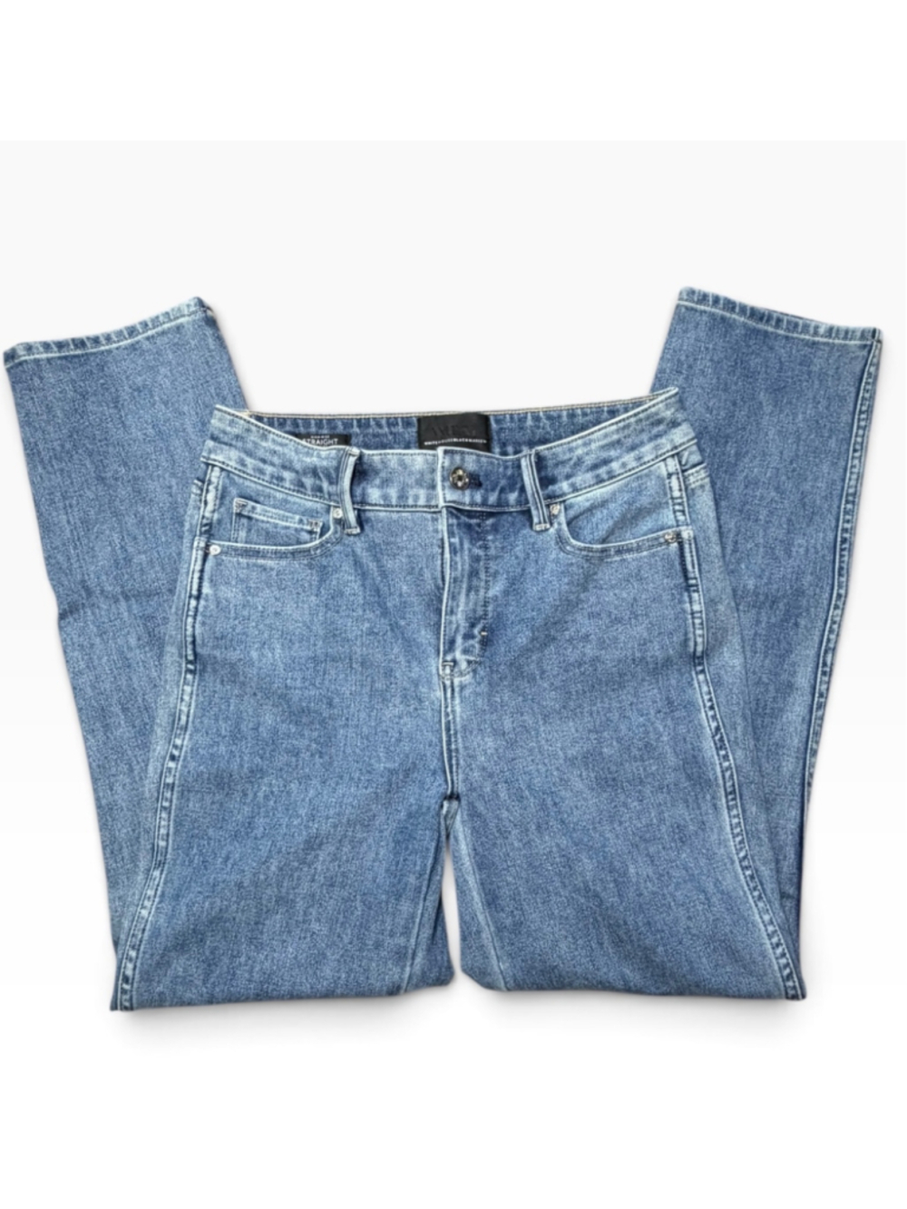Women's White House Black Market High-Rise Straight Jeans Blue Size 2